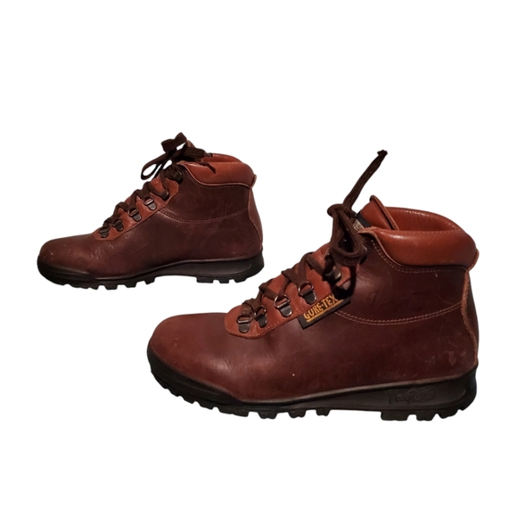 VTG Vasque Skywalk Cowhide Lace-Up Hiking Boots Women's Size 7M, Made In Italy - Picture 2 of 14